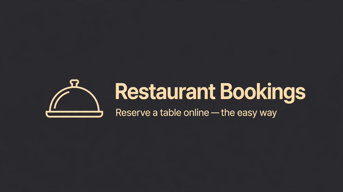 Restaurant Bookings Online Website Hero Image